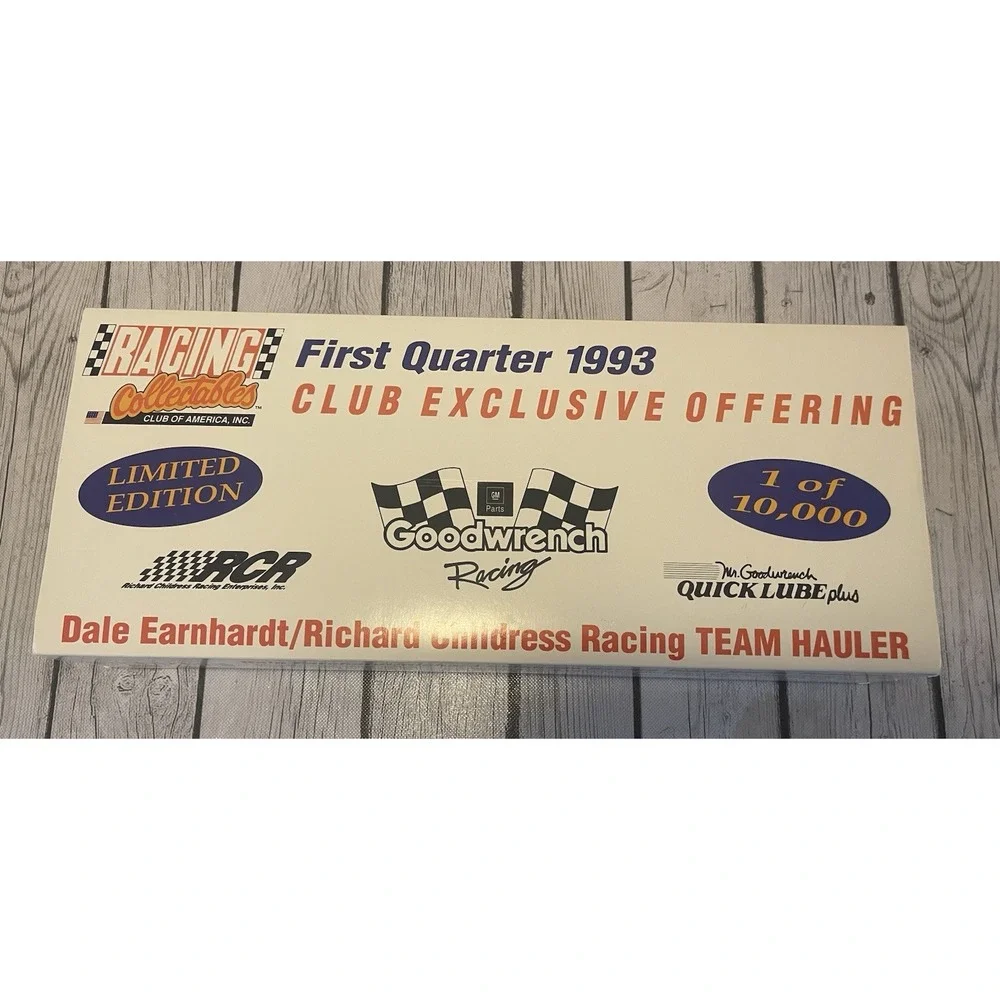 Dale Earnhardt RCCA Team Hauler Die Cast 1993 1st Quarter 1/64 With Car and COA